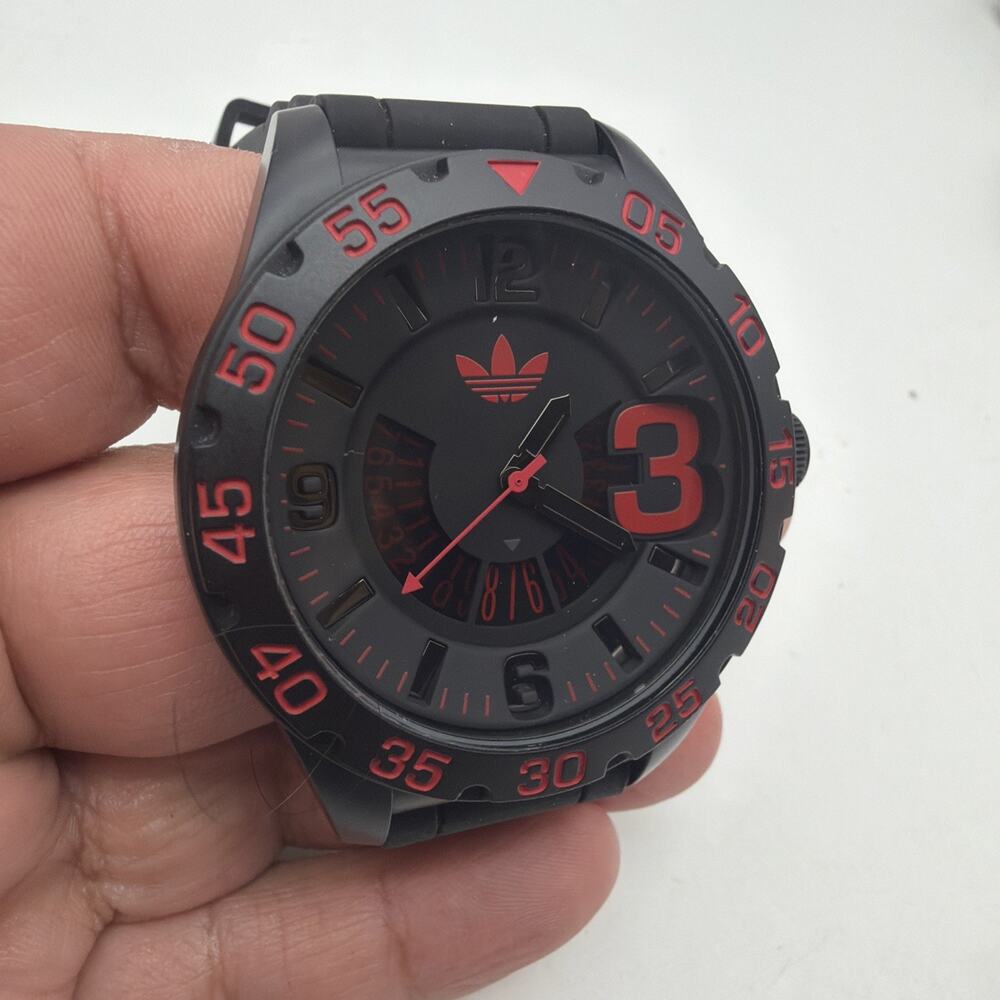 ADIDAS Originals Watch(AD2965) From Newburgh series (By Fossil). Black/Red